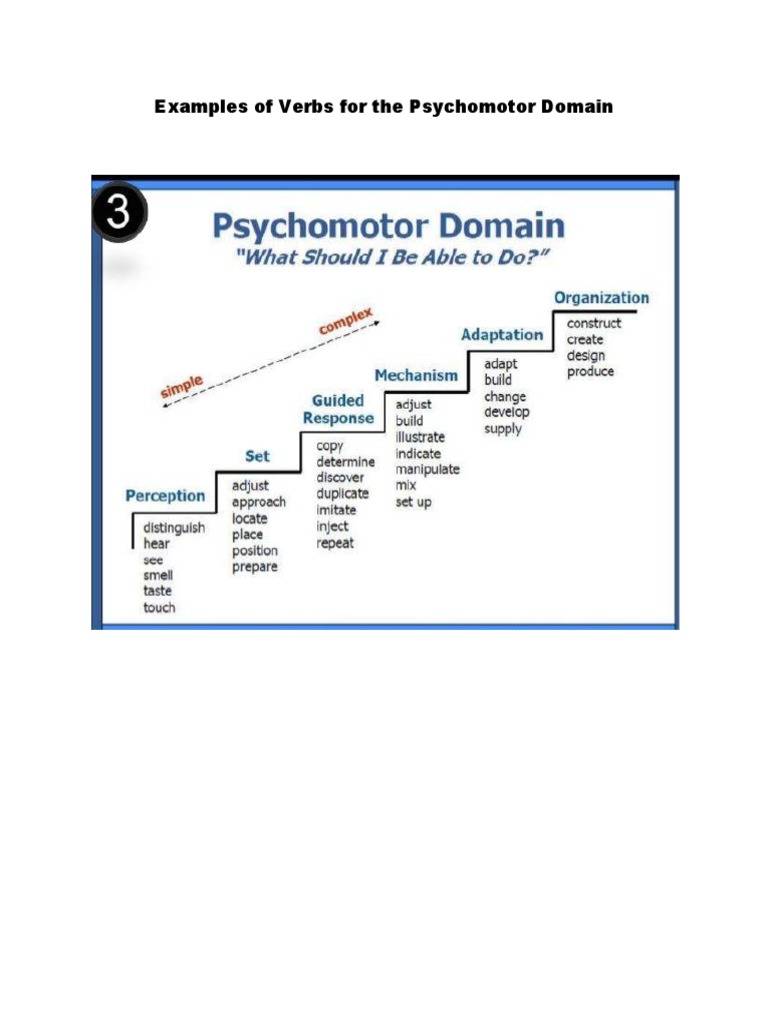 Examples of Verbs For The Psychomotor Domain | PDF