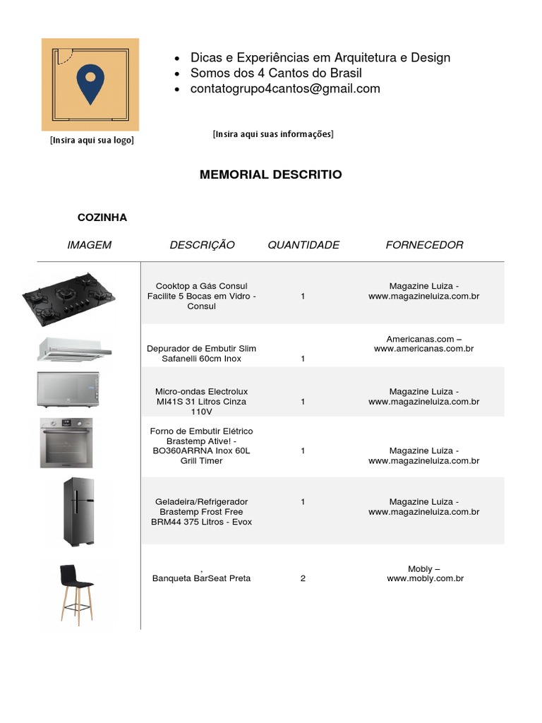Modelo de Memorial Descritivo | PDF