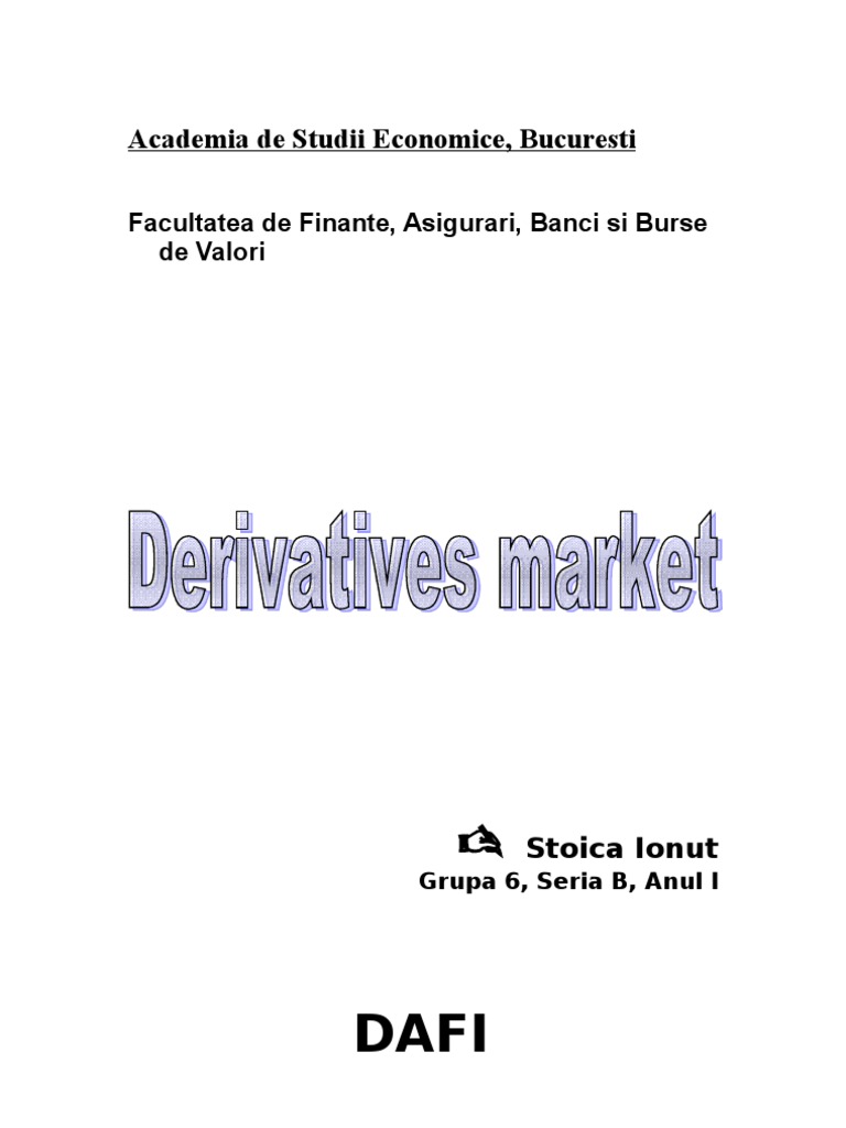 An Overview of the Derivatives Market: Exchange Traded Derivatives