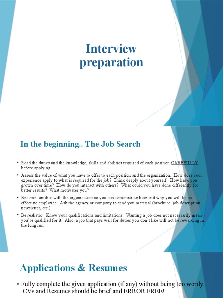 Job interview preparation pdf r sum job interview