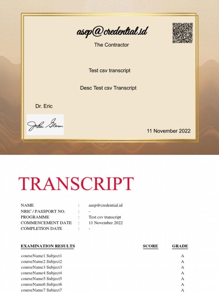 Test CSV Transcript Results | PDF