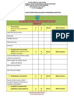 Lista de Cotejo para Evaluar El Programa Analítico - 104242