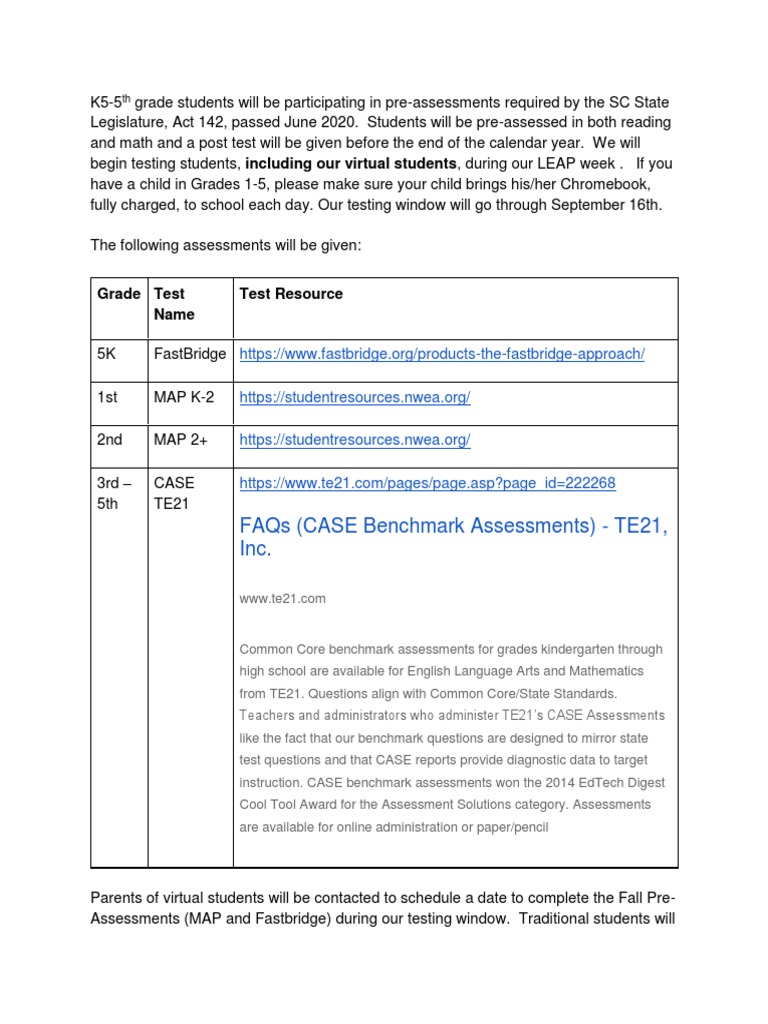 K5 5th preassessments pdf learning cognition