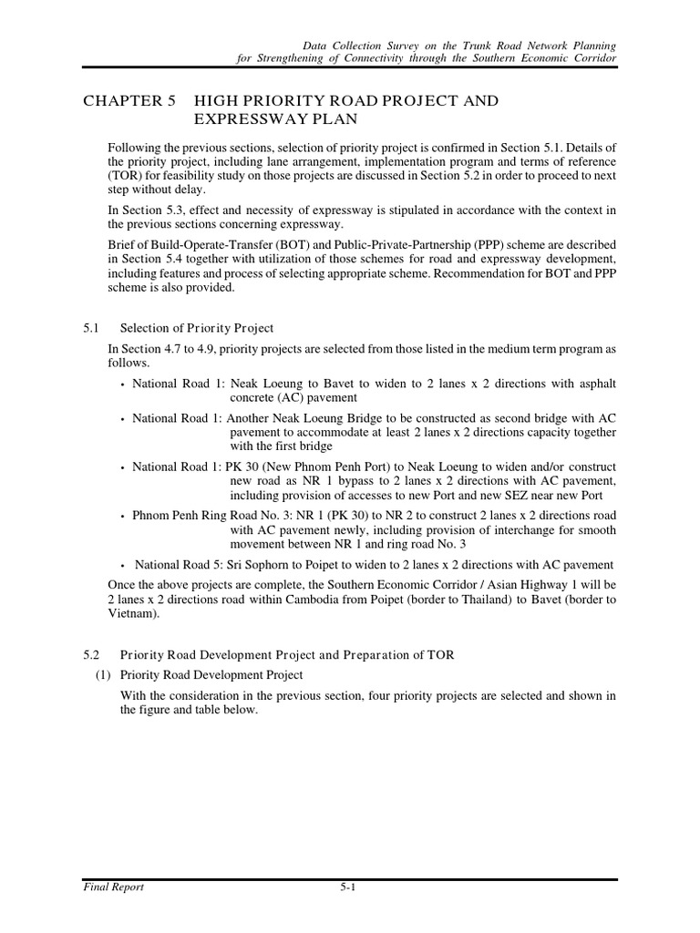 Data Collection Survey On The Trunk Road Pdf Public Private