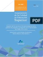 Impacto de Los Procesos de Autoevaluación en La Gestión de Pregrado y Postgrado en La Universidad de Chile (2011-2014)