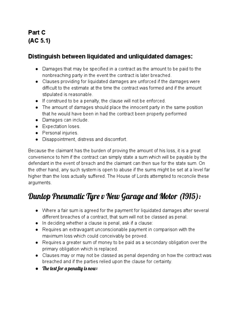 Contract Law Pdf Misrepresentation Damages