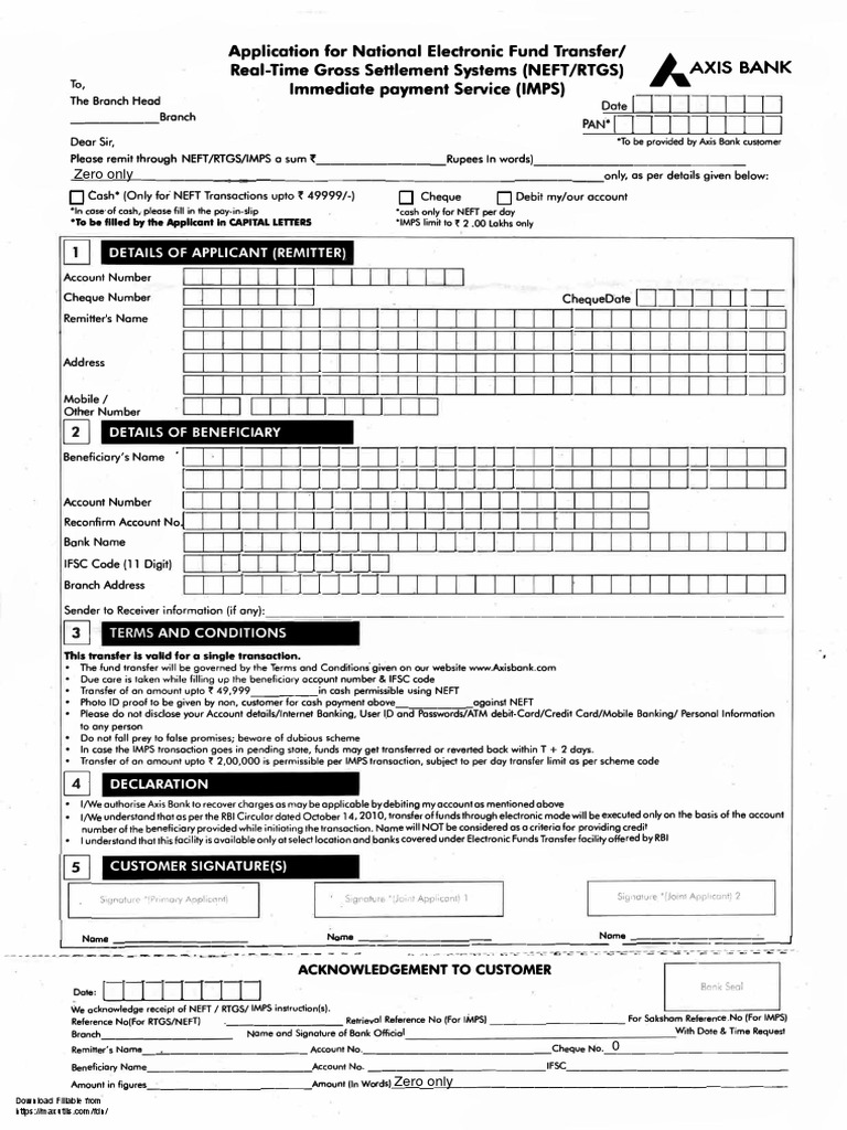 Axis Bank Rtgs PDF