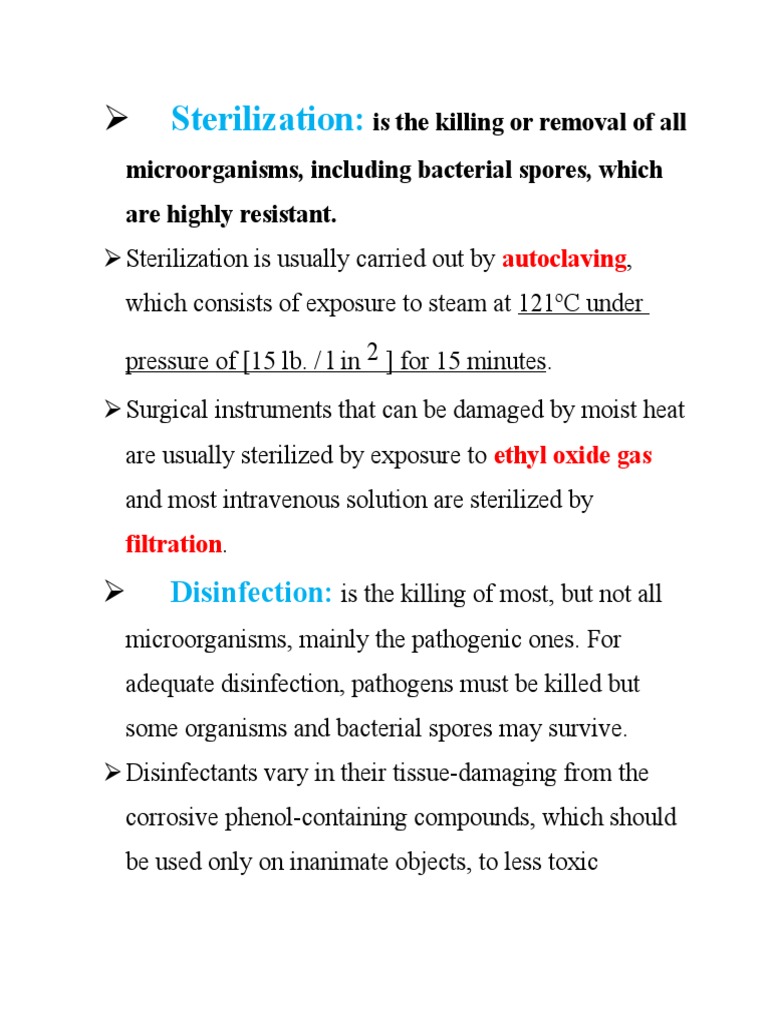 Sterilization PDF Sterilization (Microbiology) Disinfectant