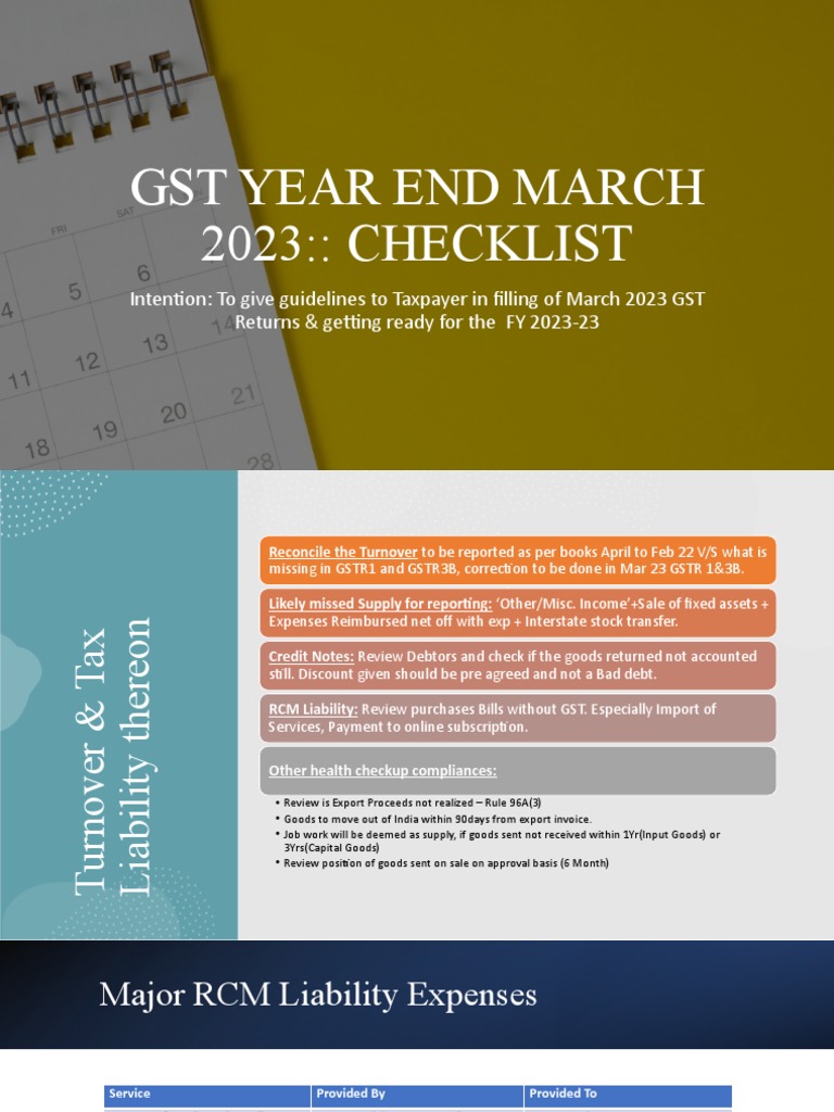 Gst Checklist Pdf Invoice Economies