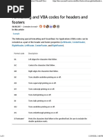 Formatting and VBA codes for Headers and Footers - Microsoft Docs