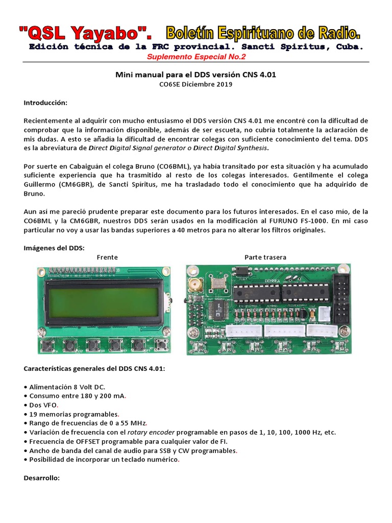 Mini manual DDS CNS 4.01 en español | PDF | Tecnología de información y ...