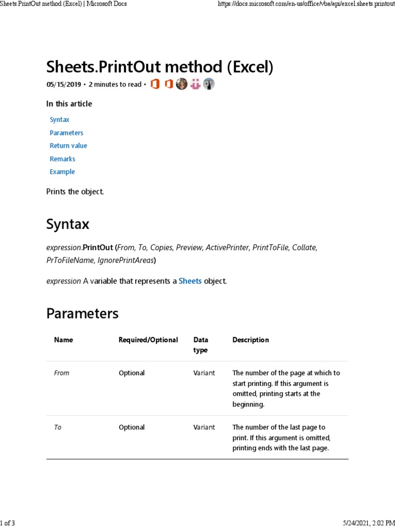 Sheets PrintOut Method PDF