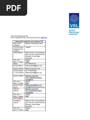 Customer form VSL