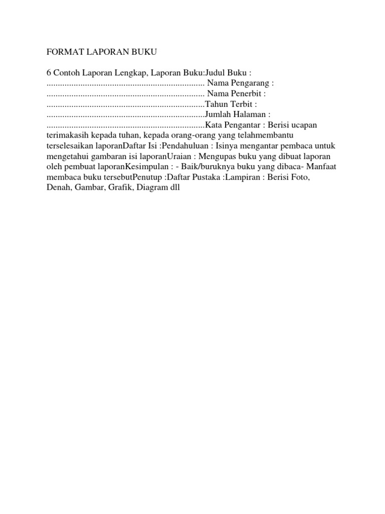 Format Laporan Buku