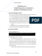 Pertemuan 15. Sistem Pertidaksamaan Linear Dua Variabel Dan Program Linear