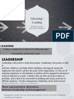 Directing/ Leading: Organization and Management