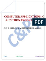 Computer Applications: C & Python Programming: Unit Ii - Operators and Expressions: Arrays