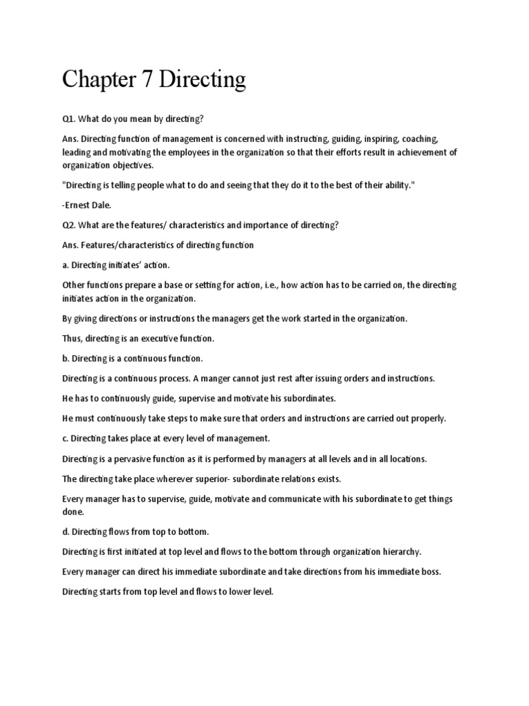 Chapter 7 Directing PDF Leadership Motivational