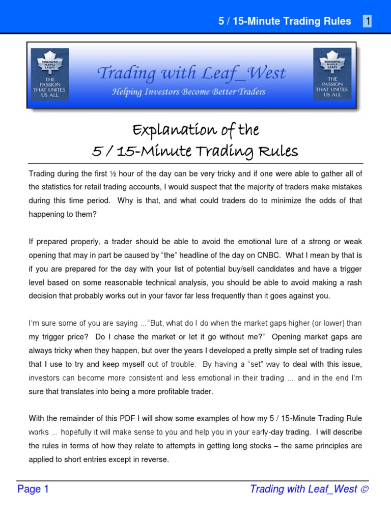5/15-Minute Trading Strategy Guide | PDF | Option (Finance)