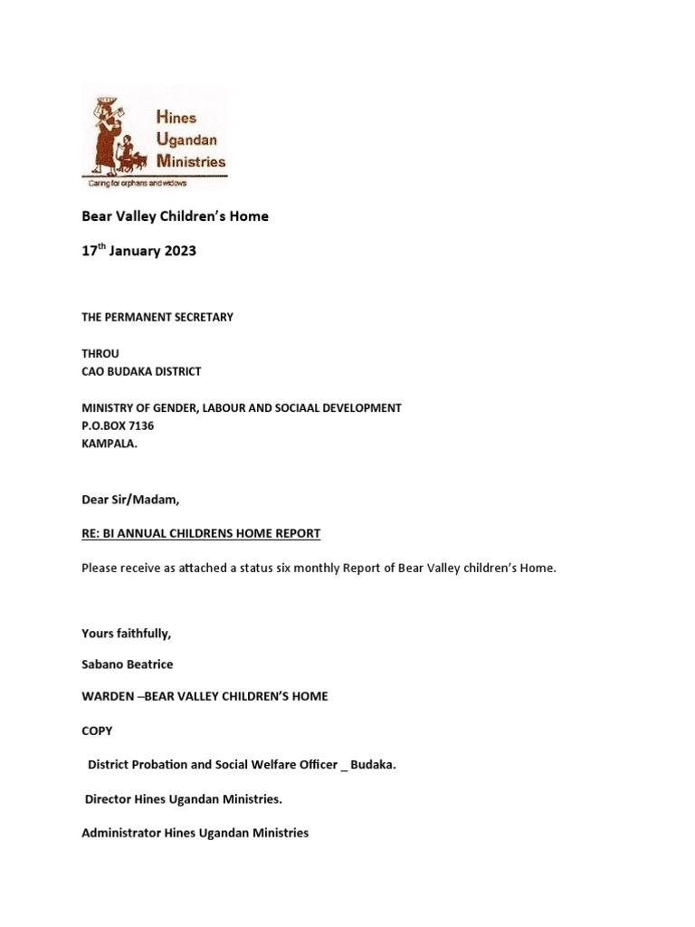 Bear valley children s home six monthly report 2023 pdf