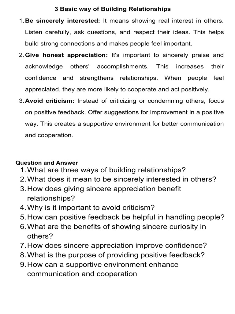 3 Basi way in Building Relationships PDF