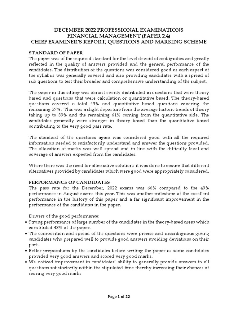 Financial Management Paper 2.4 Dec 2023 | PDF