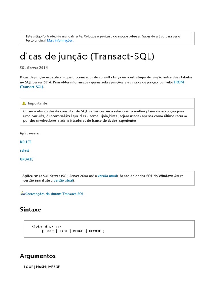 Outros joins dicas de jun o transact sql pdf