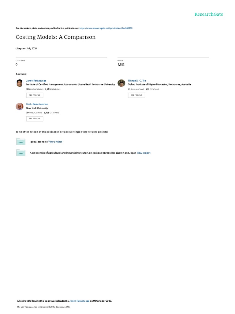 Costing Models: ABC vs. TDABC Analysis | PDF | Labour Economics ...