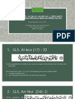 Q.S. Al-Isra (17) 32, Dan Q.S. An-Nur (24) 2, Serta Hadits Tentang Larangan Pergaulan Bebas Dan Perbuatan Zina