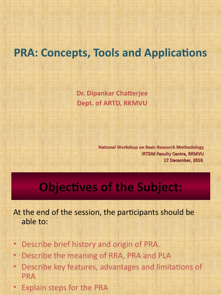 PRA Tools and Techniques Overview | PDF | Social Science