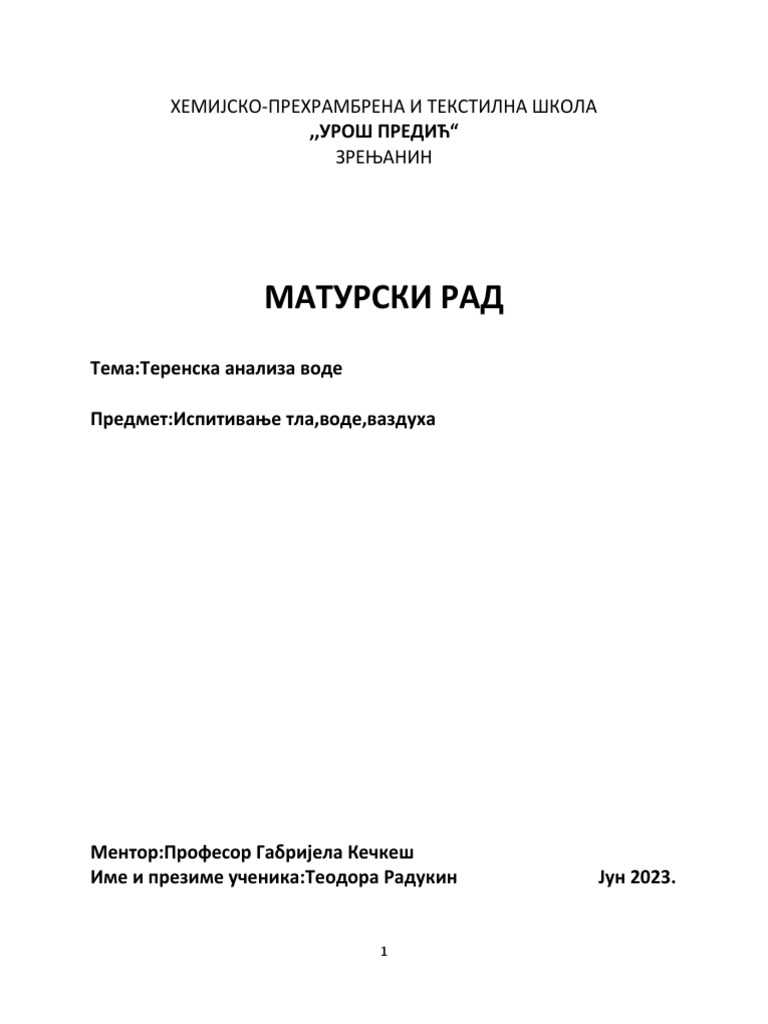МАТУРСКИ РАД 3 | PDF