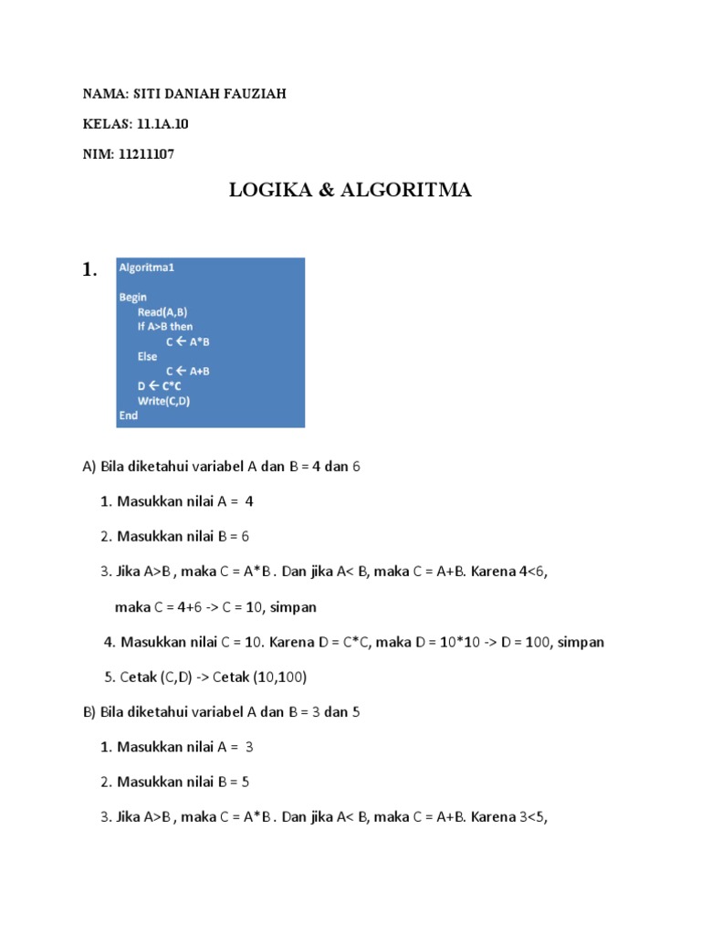 Logika Algoritma dan Contoh Kode | PDF