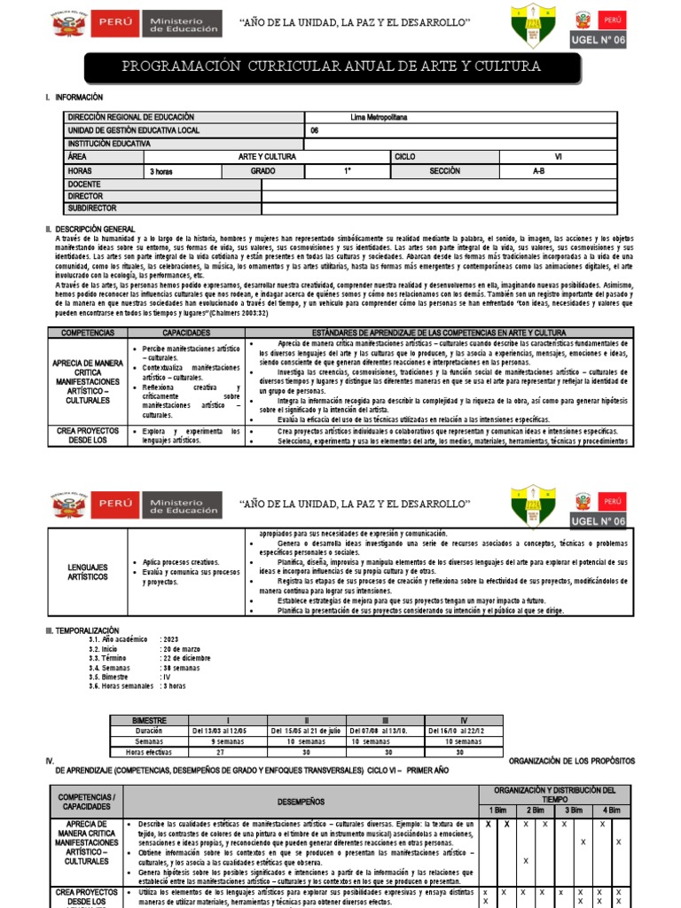 1ro Programacion Anual Arte y Cultura PDF