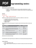 Unit 2 Programming Notes