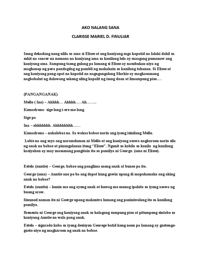 Ako Nalang Sana Script | PDF