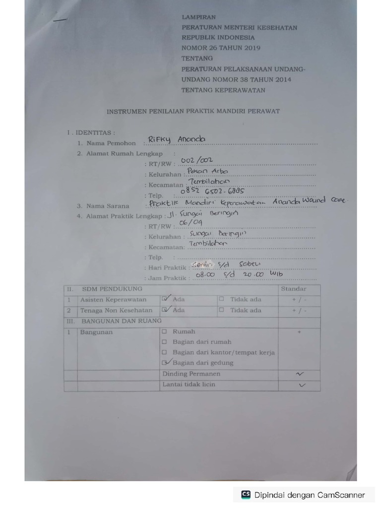 Instrumen Penilaian Praktek Mandiri Pdf