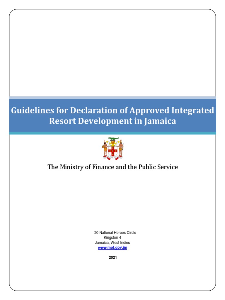 Integrated Resorts Guidelines Jamaica PDF Taxes Jamaica