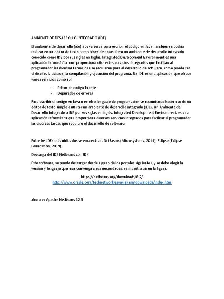 Ambiente de Desarrollo Integrado para Java | PDF