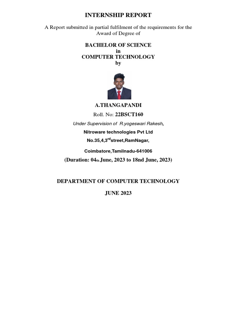 Computer Tech Internship Report | PDF