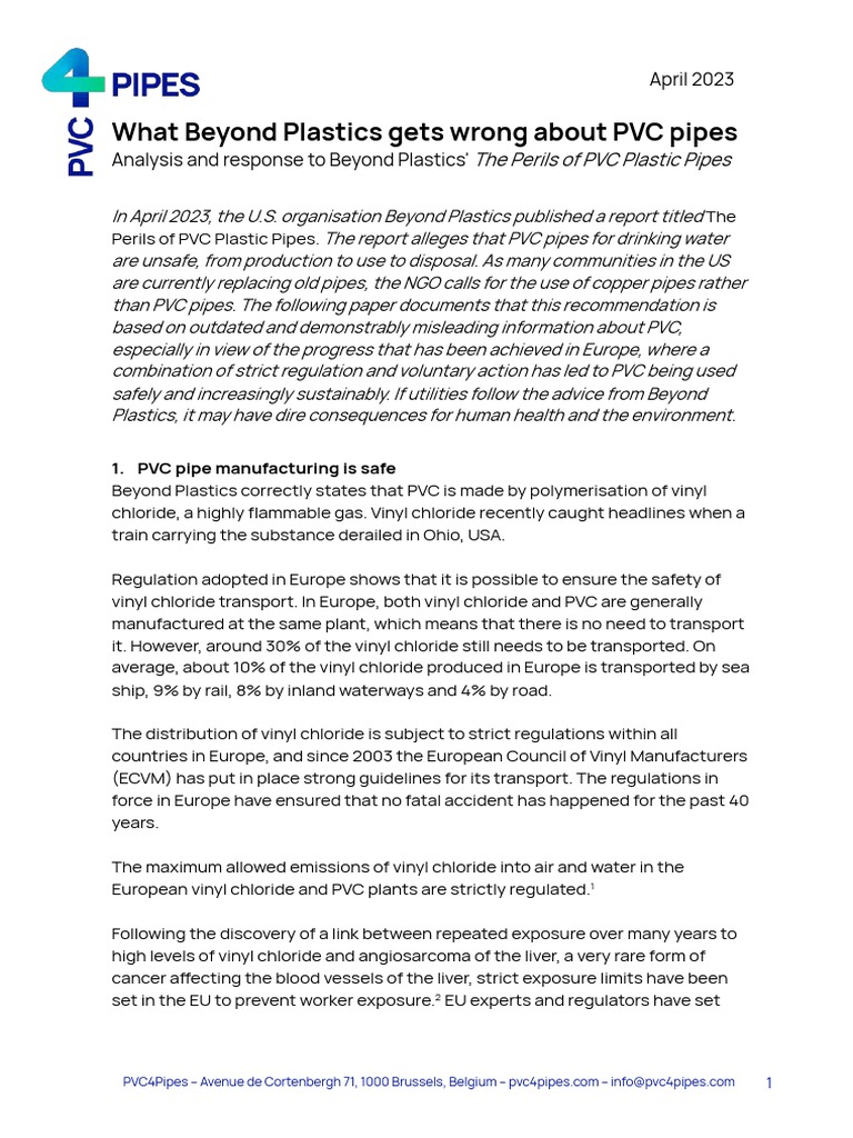 What Beyond Plastics Gets Wrong About PVC Pipes 11 PDF Polyvinyl