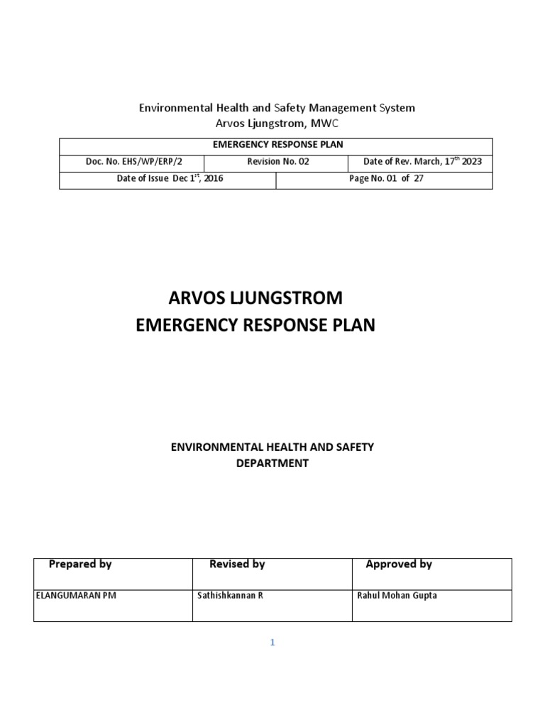 Emergency Response Plan Procedure PDF Emergency Emergency Management
