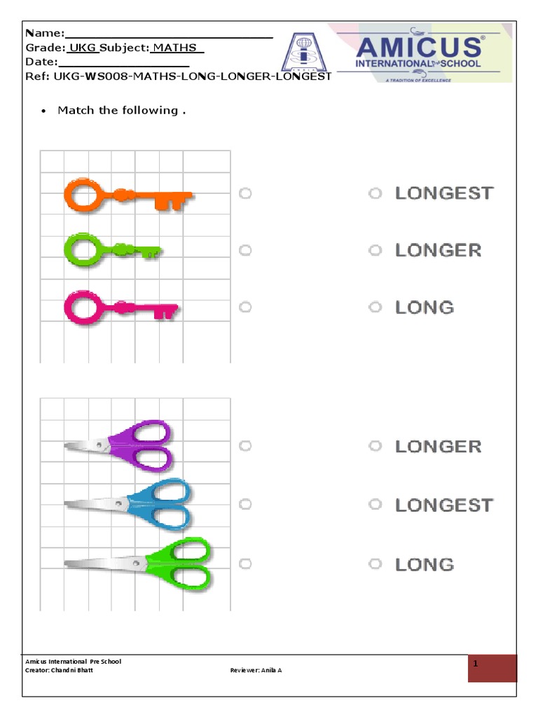 Ukg Ws008 Maths Long Longer Longest PDF
