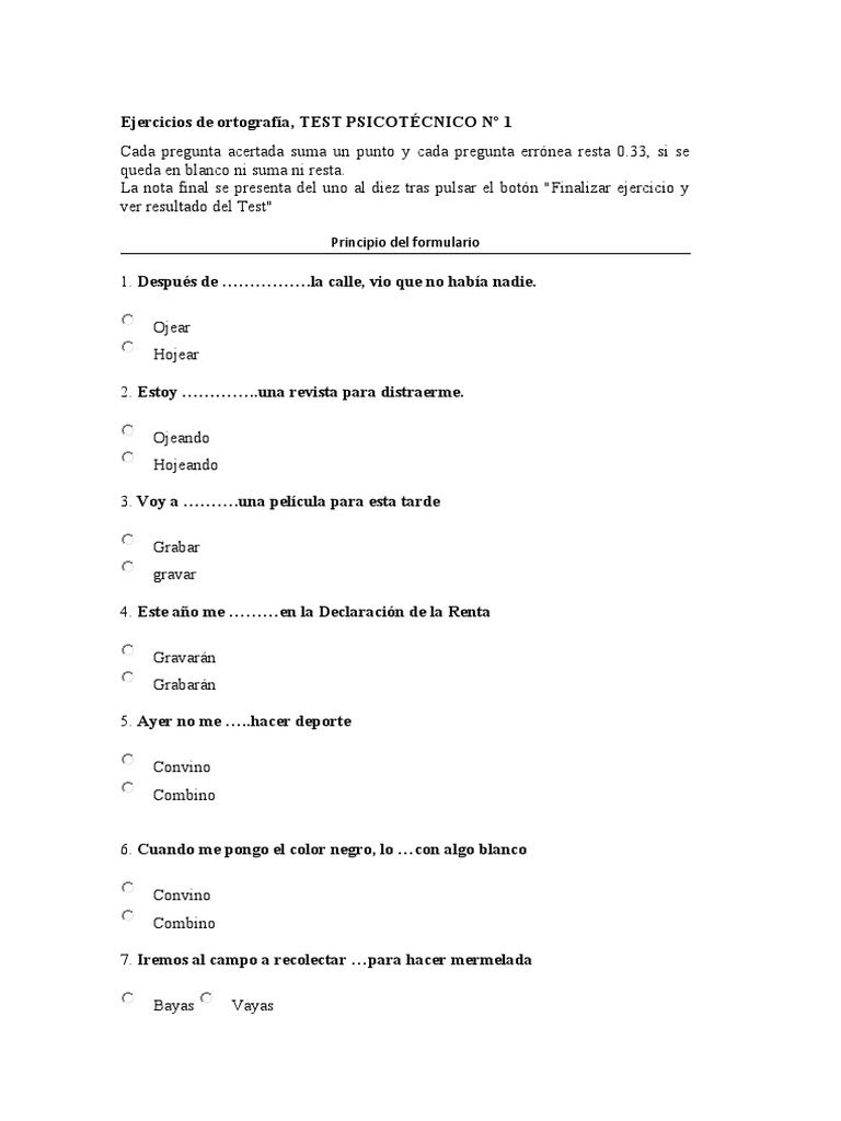 Ejercicios de Ortografía para Primaria | PDF