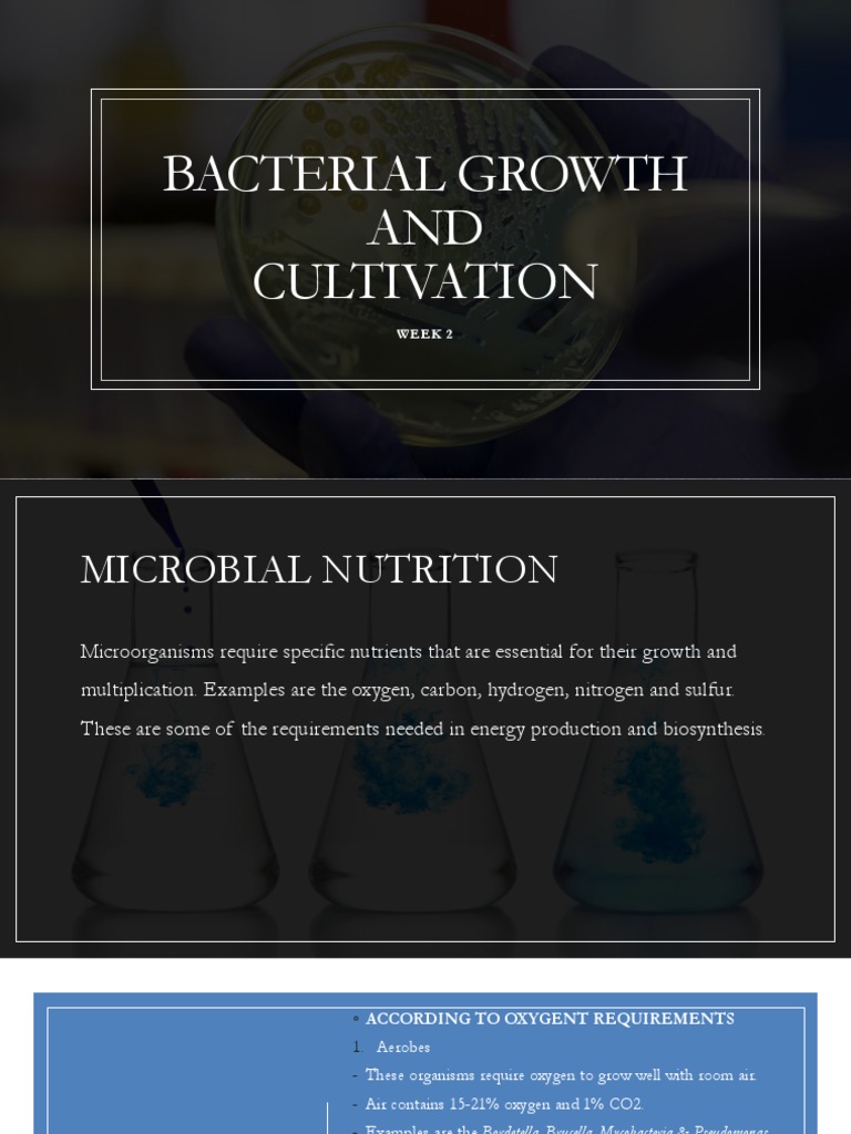 Bacteriology Lesson Week 2 PDF Infection Growth Medium