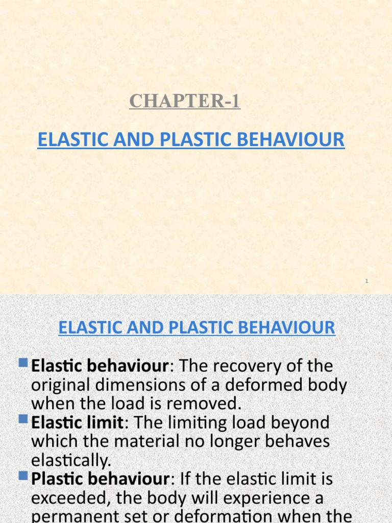 Elastic and Plastic Behaviour | PDF | Plasticity (Physics ...
