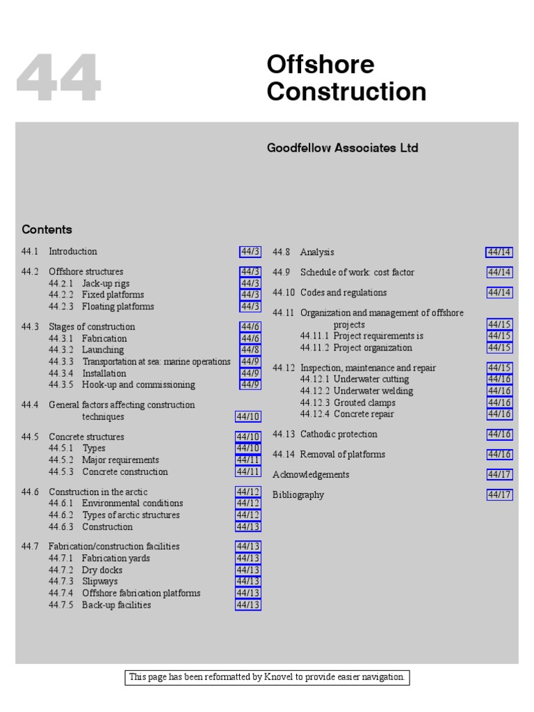 Offshore Construction Techniques Overview | PDF