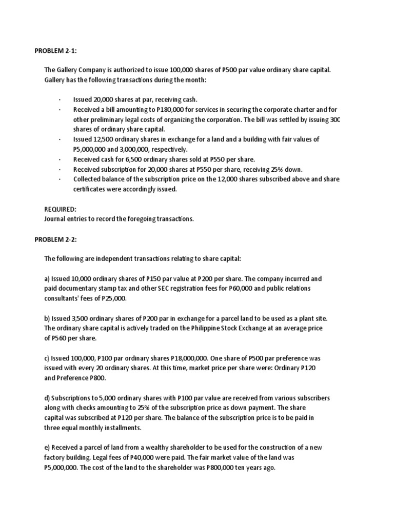 Shareholders Equity Pdf