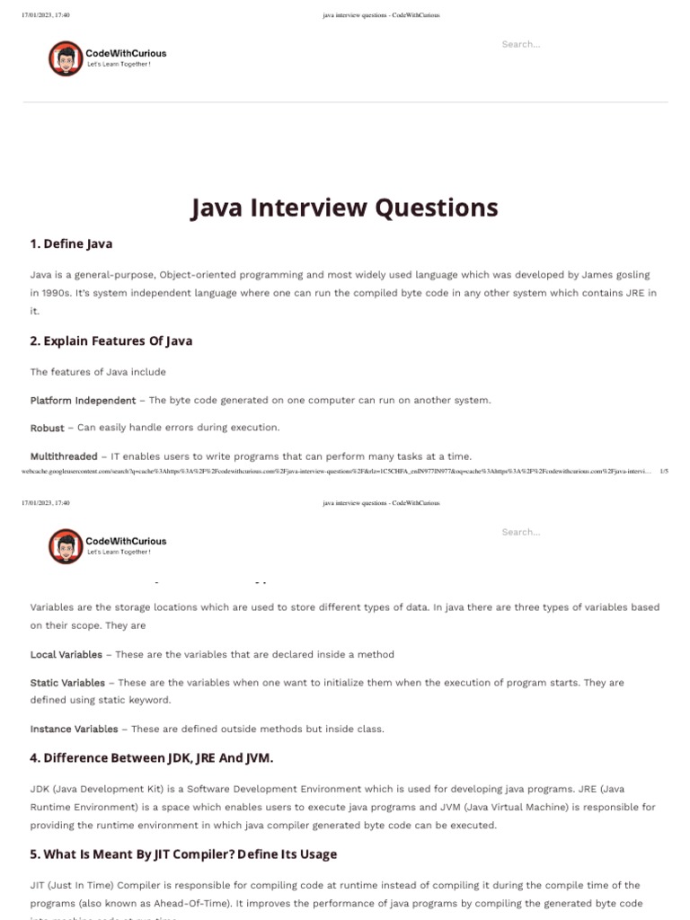 Java Interview Questions | PDF