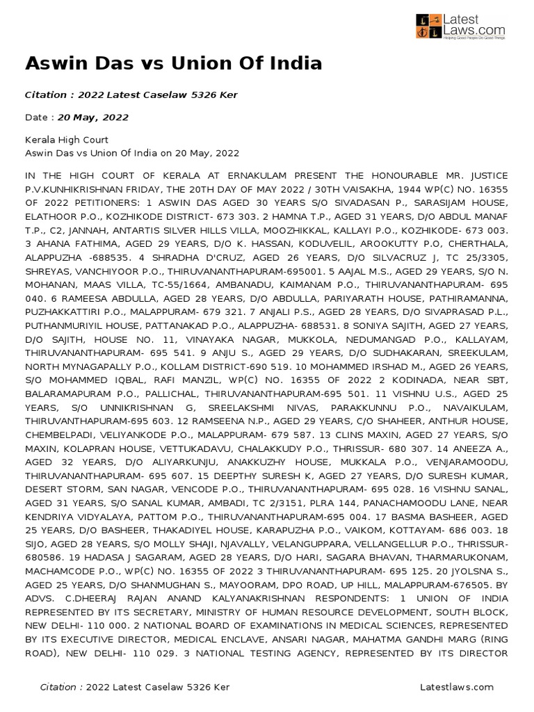 2022 Latest Caselaw 5326 Ker PDF Legal Concepts Political Law