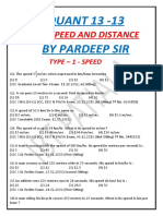 Time Speed and Distance 13 - 13 by Pardeep Sir